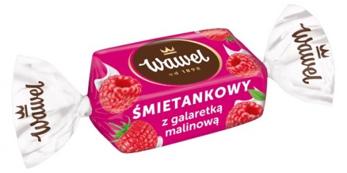 WAWEL-CUKIERKI ŚMIETANKOWE Z GALARETKĄ MALINOWĄ 500G