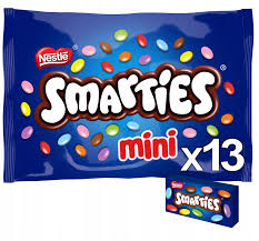 Cukierki Smarties Mini Nestle 13 sztuk mini paczuszek187 g