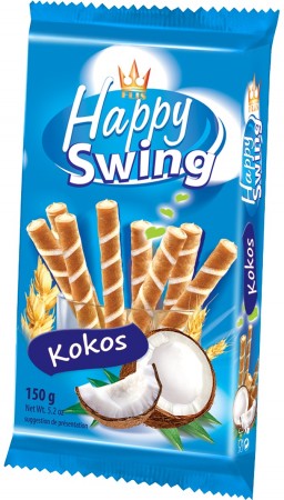 Happy Swing rurki waflowe z kremem kokosowym 150g
