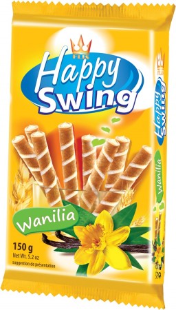Happy Swing rurki waflowe z kremem waniliowym 150g