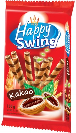 Happy Swing rurki waflowe z kremem kakaowym 150g
